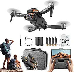 Drone com Câmera 4K, Controle Remoto Drone Profissional, Brinquedos Educativos, Drones e Acessórios 100m de Alcance, Bateria 3.7V 2000mAh, 90 Min Carregamento, com Bolsa de Transporte (GT5 4K HD)