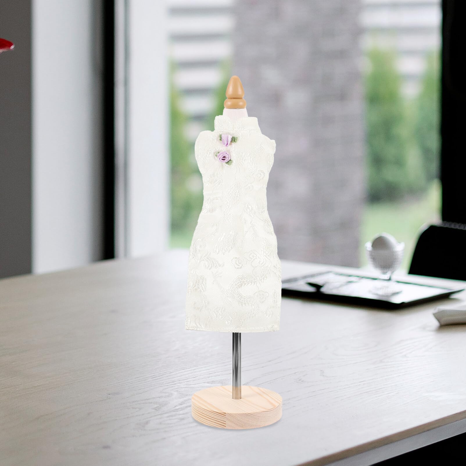 Tofficu Mini Manichino Sartoriale 1/4 per Bambole 9.6 Pollici Base Legno Esposizione Abbigliamento