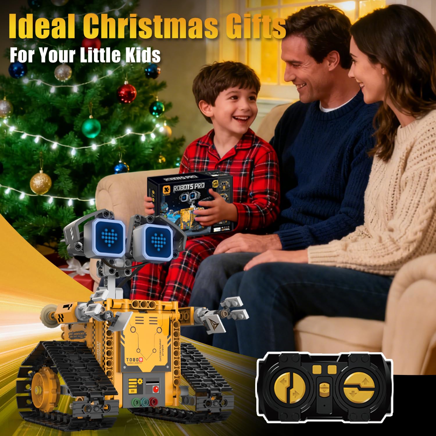 Gohero - Kit de construcción de robots, juguetes STEM 5 en 1 para niños de 8 a 10 años con control remoto y de aplicación, kits técnicos de robótica con 16 expresiones LED, regalos de Navidad y