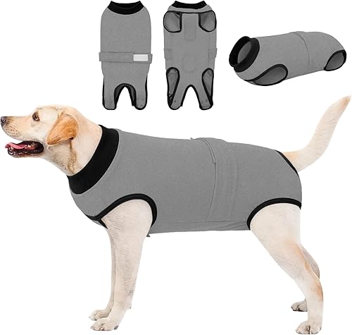 Miniatura 24 de Queenmore Traje de recuperación para perros y gatos después de la cirugía, traje de recuperación quirúrgica para perros, mameluco, antilamer