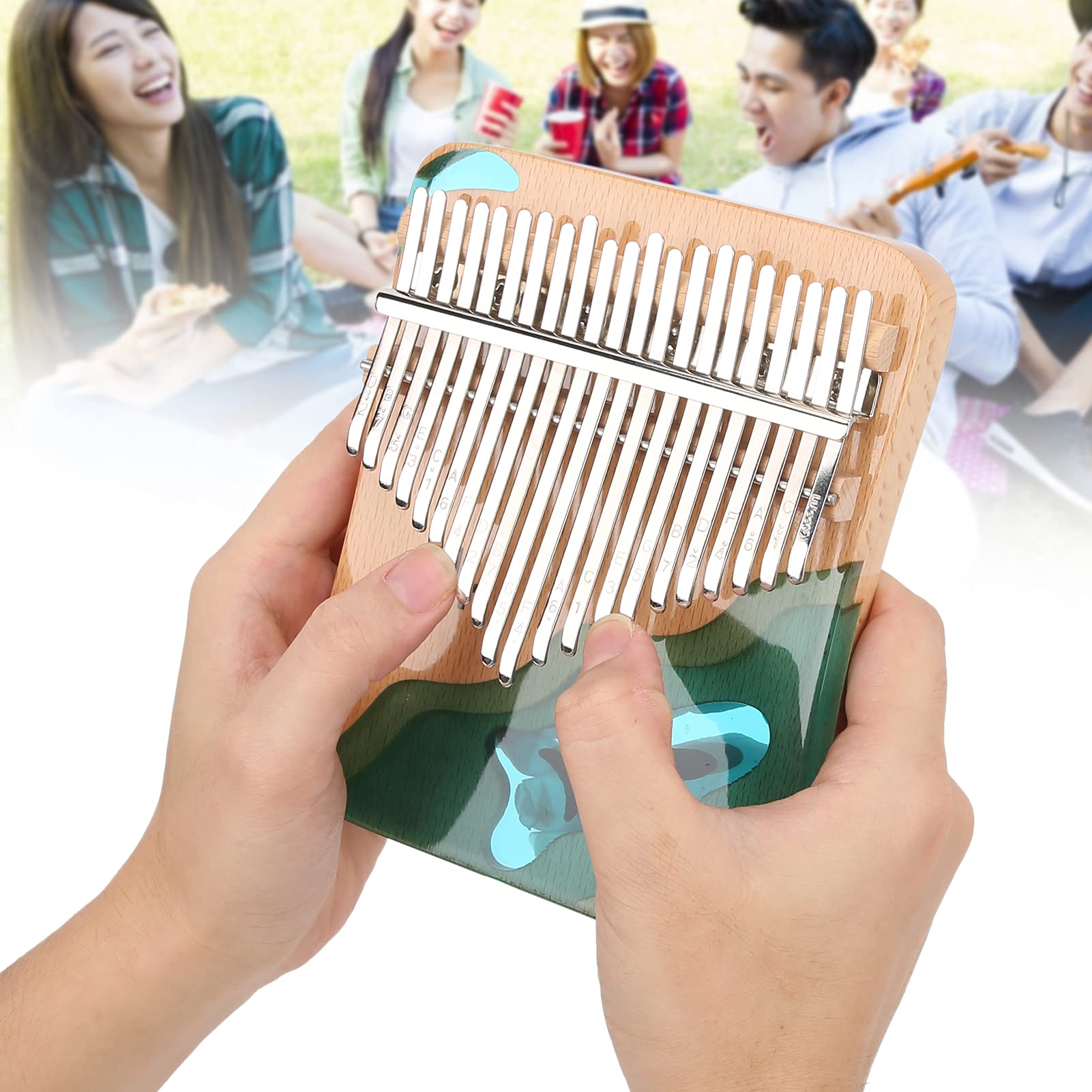Kalimba de pulgar de 17 teclas, instrumento portátil para dedos, kit con martillo de afinación. Regalo ideal.
