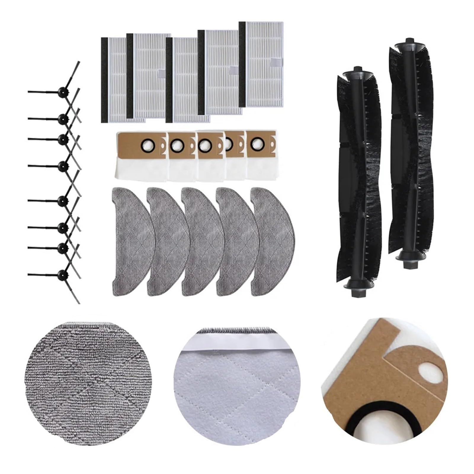 Repuestos for barredoras. Compatible con Laresar L6 Pro, Compatible con Ultenic T10, Robot aspirador, almohadillas for fregona, bolsas for polvo, accesorios de repuesto, juego completo de accesorios f