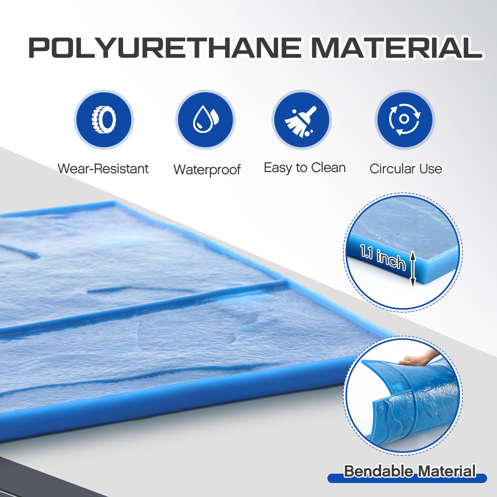 AmazingSpark 8 Pcs Concrete Stamping Mats Set, 24