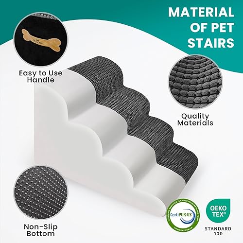 Miniatura 2 de Escaleras para perros para cama alta, rampas de 3 escalones para perros pequeños, escaleras para perros a la cama, escaleras para mascotas para