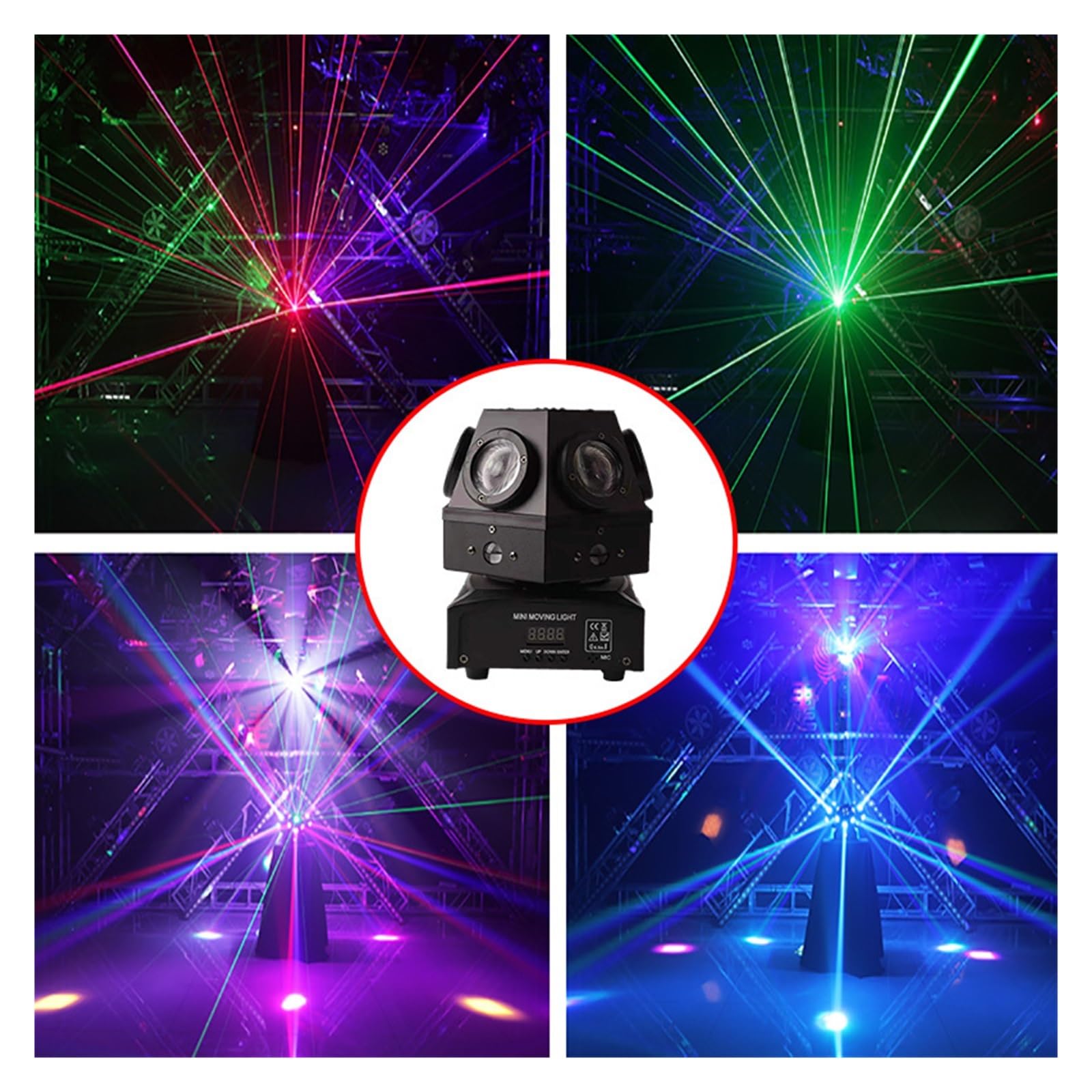 Profesjonalne świąteczne światła sceniczne Beam DJ Disco LED Strobe Party Light DMX512 Dźwięk Projektor muzyczny do klubu domowego Na imprezy i do klubów