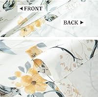 Vista 26 de VOGOL Cenefas con patrón de pájaros para ventanas de cocina, cenefa texturizada de lino con estampado floral y pájaros para ventanas pequeñas