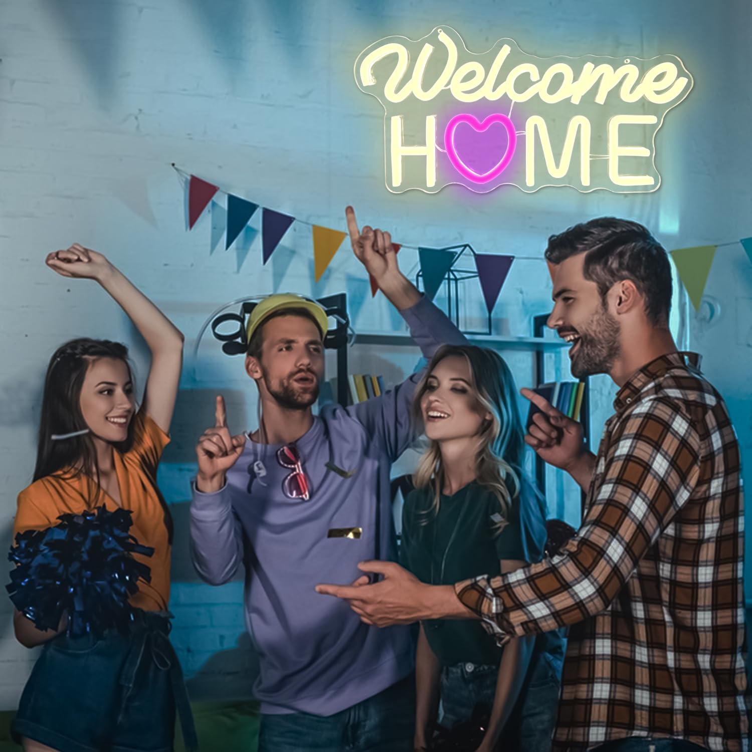 Neonowe znaki "Welcome Home" do dekoracji ścian, neonowe światła, USB, LED, możliwość ściemniania, powitalny znak powitalny do armii wojskowej, powrót do domu, dekoracje na imprezę