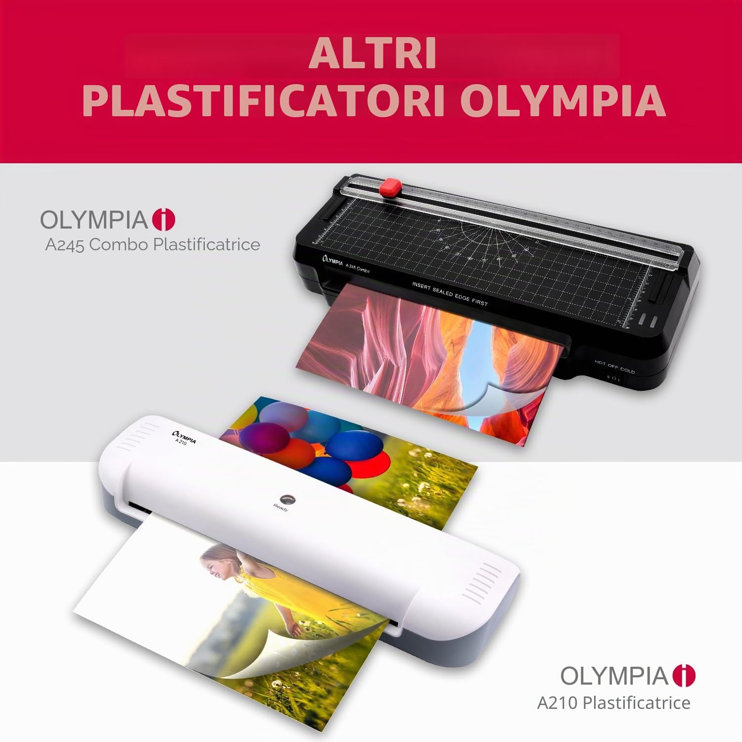 Olympia A 350, Laminatrice e affettatrice combinata per A3, 75/80-125 Micron, 3130