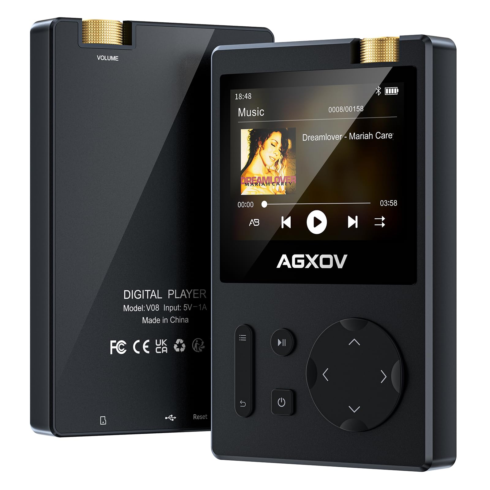 64 GB Hi Res MP3 Player con Bluetooth 5.3, Supporta DSD/FLAC/DAC, Nero