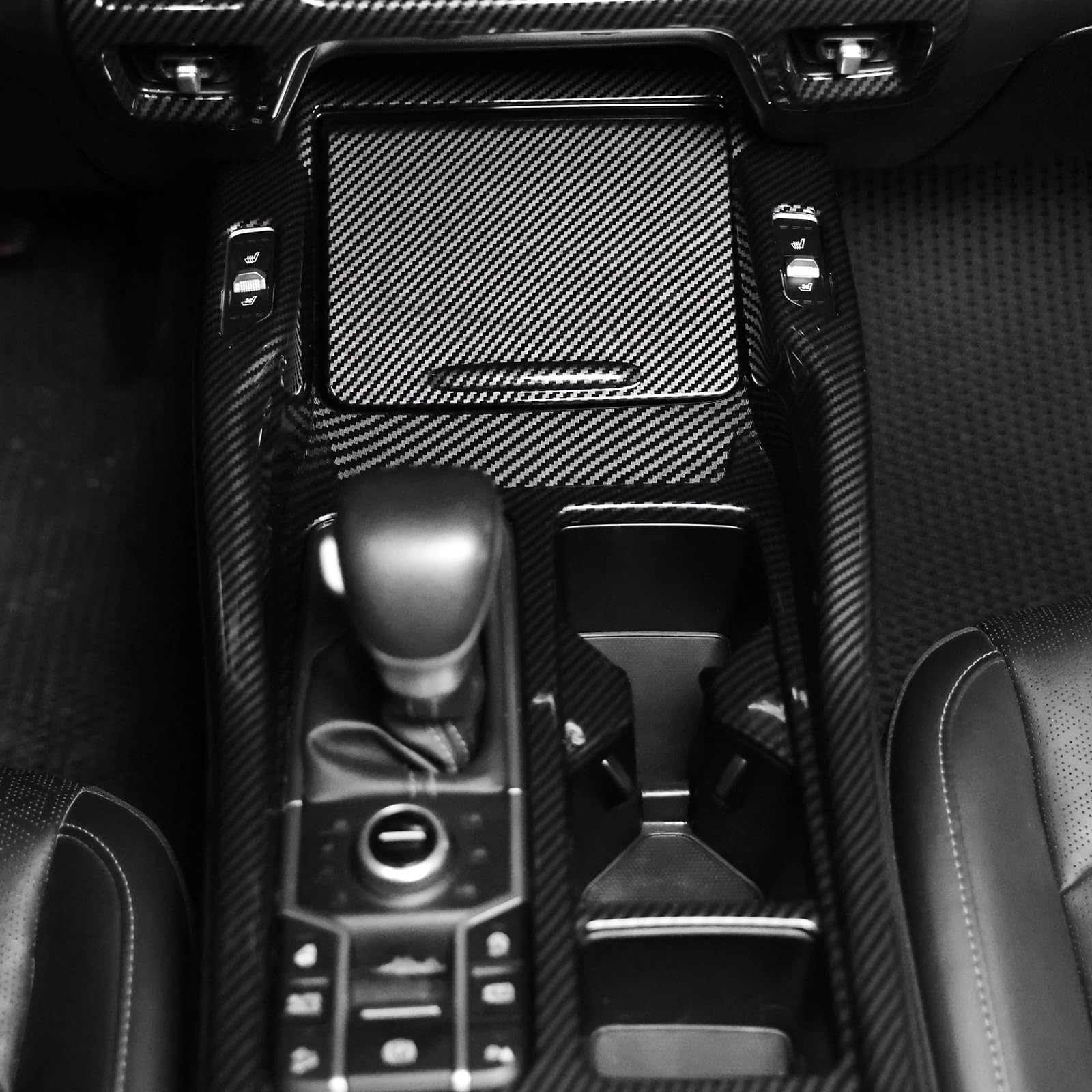 für Kia Sorento 2021-2026 Mittelkonsole Schalttafel Rahmen Blende Abdeckung Getriebe Schaltrahmen Verkleidung Autozubehör (Kohlefaser Look)