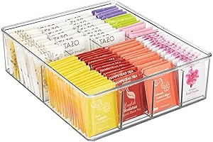 mDesign Plastic Extra Wide Tea Organizer for Drawer