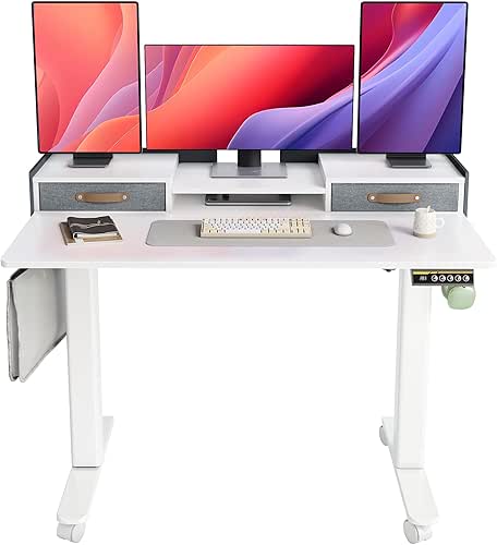 YDN Electric Standing Desk with Drawers, Adjustable Height Stand Up