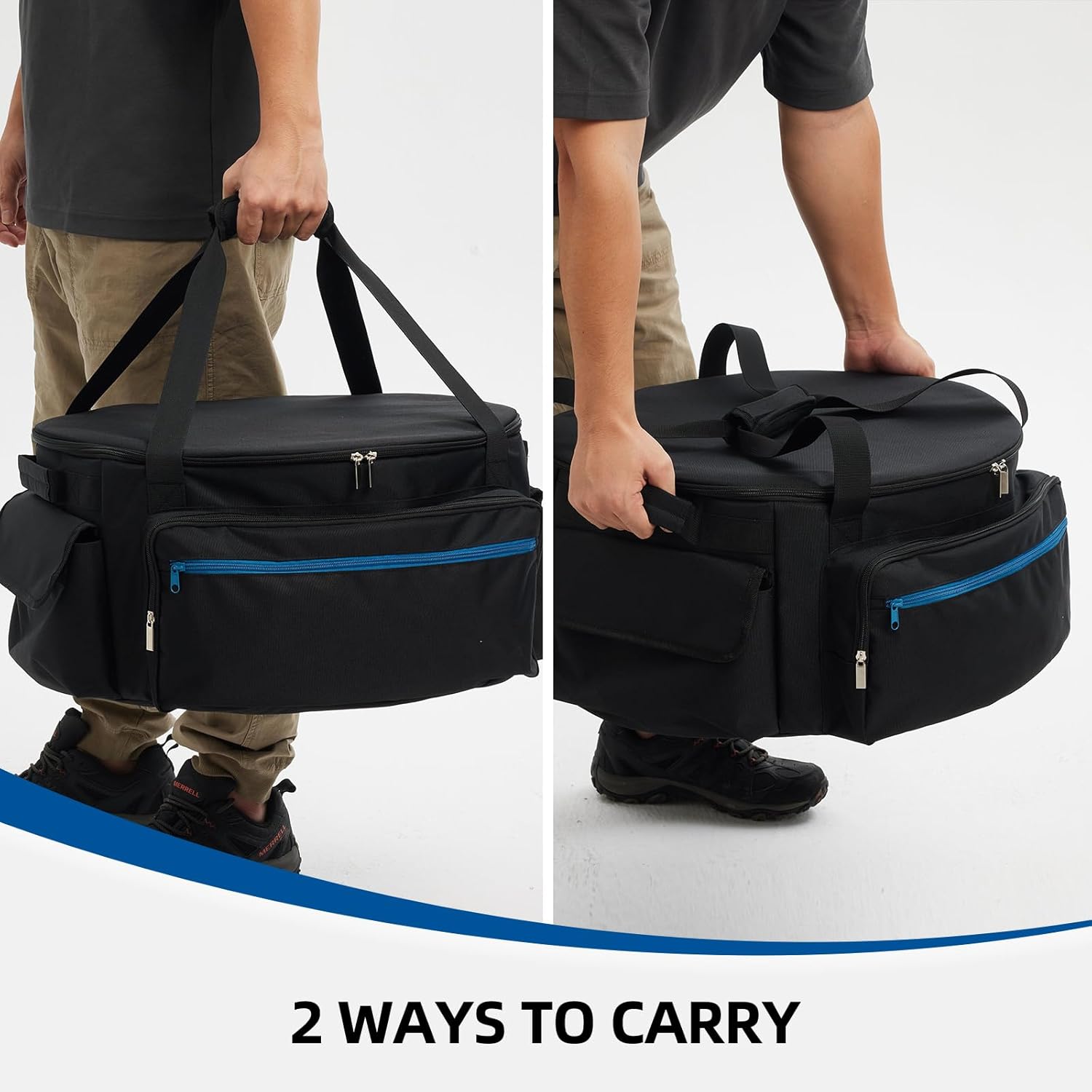 Fire Pit Carry Bag for Ciays Propane Gas Firepit 19 Inch, Portable Carrying Case for Outland Fire Bowl Model 893/ 870/ 823 with Separate Rocks Pouch and Large Pockets for Camping Accessories, Bag Only