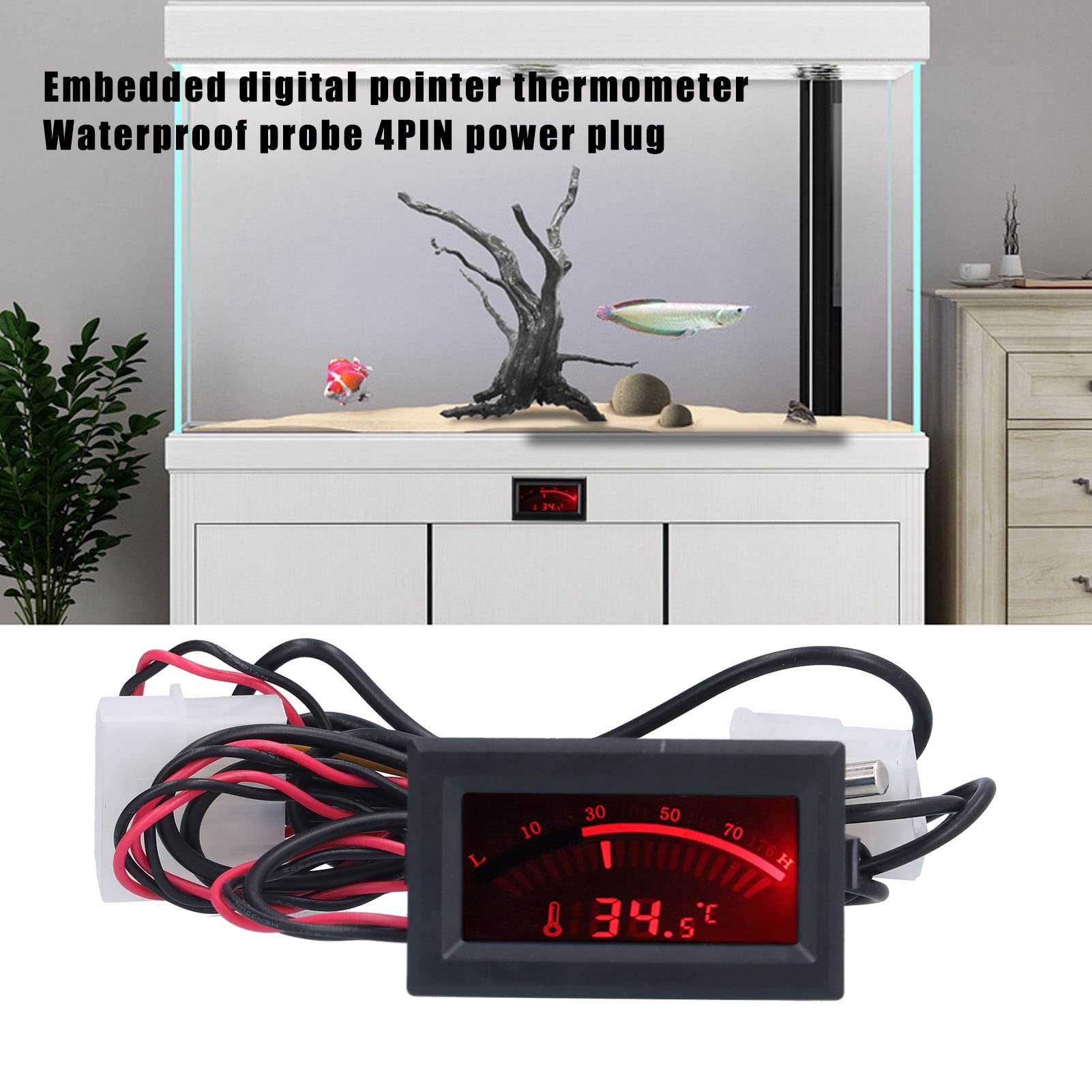 Mini Termometro Digitale Con Sonda NTC Impermeabile - Retroilluminato, Alta Precisione ±0.5°C, DC 5V - Per Auto, Frigorifero, PC, Acquario