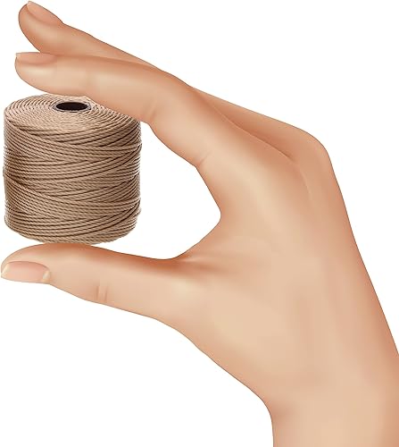 Miniatura 5 de The Beadsmith S-Lon #18 Cordón  Color marrón claro  Tarjeta de 77 yardas  Ideal para atar cuentas de ganchillo y joyas de micro macramé  Compatible