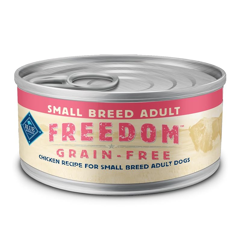 Ração úmida sem grãos para cães de pequeno porte Blue Buffalo, sabor frango, 156 g, pacote com 24