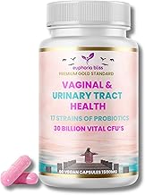 Vaginal Probiotics for Women pH Balance - Prebiotics & Probiotic Blend, Natural Vaginal Health & Urinary Tract Supplement with Cranberry, Garlic & More, Vegan, Non-GMO, Gluten-Free, 60 Caps