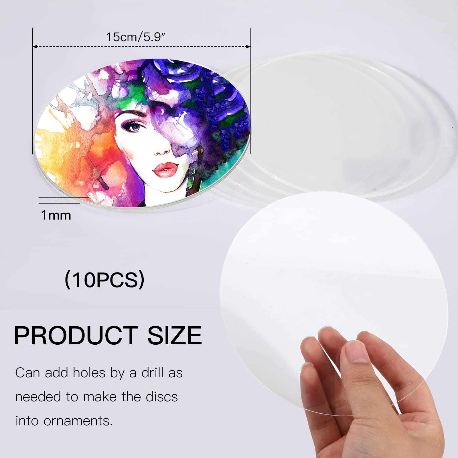 OOTSR 10 Stuks Clear Acryl Rondes Schijven Voor Cake