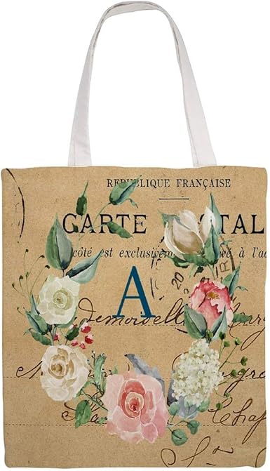 Amazon.com: Cottagecore - Bolsa de lona con diseño de corona floral con  monograma, reutilizable para mujeres, bolsas ecológicas para mujeres y  niñas, blanco-estilo1 : Hogar y Cocina