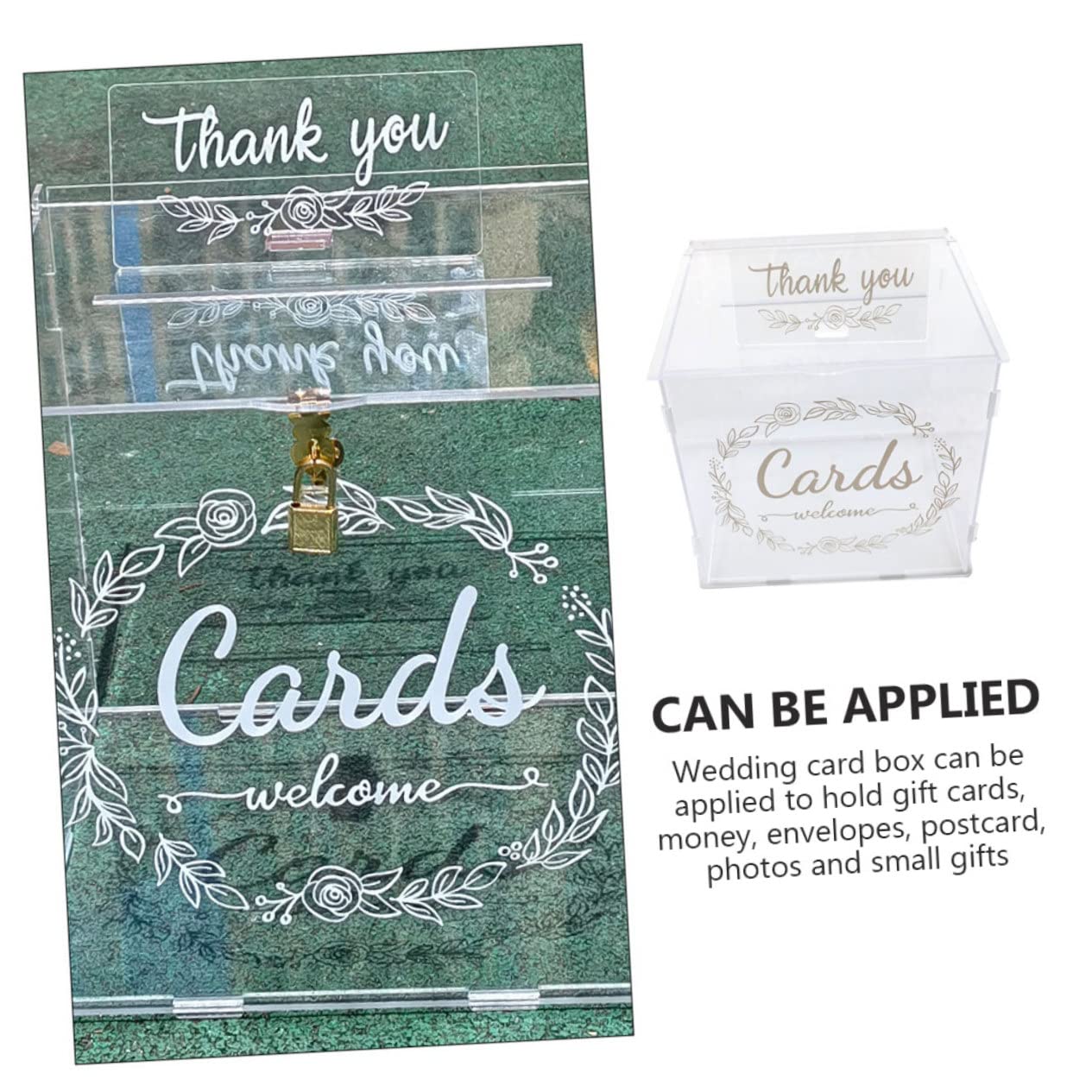 LABRIMP Hochzeitskartenbox mit Schloss Transparente Diy Geldbox für Karten Geldgeschenke und Erinnerungen Große Acrylbox für Hochzeitsfeiern und Partys