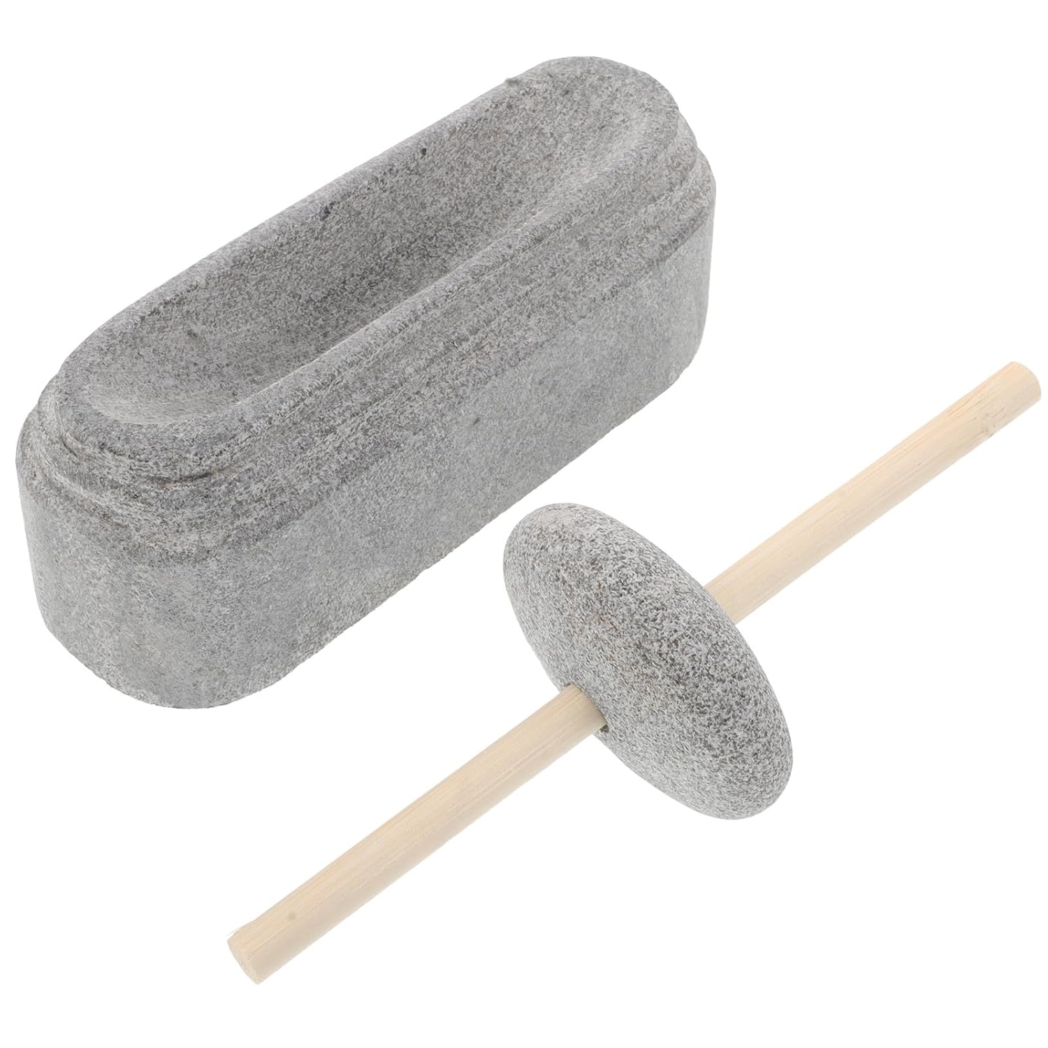 Natural Stone Mortar and Pestle Set 15cm Manual Spice Handmade Kitchen Bowl and Masher and Culinary Use