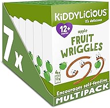 Kiddylicious Apple Wriggles - Delicious Real Fruit Treat for Kids - Suitable for 12+ Months - 7 Packs of 4 (28 Total)