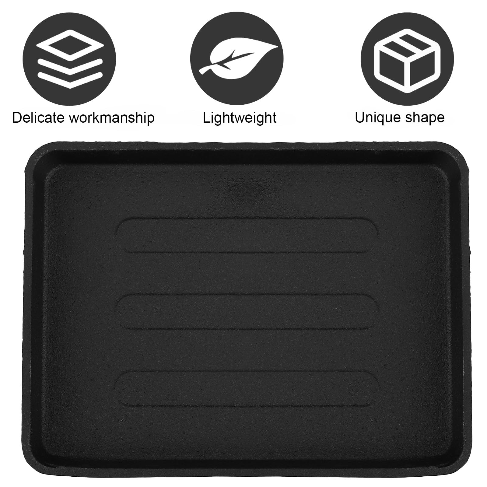 Plaque de Cuisson en Fonte 40x30cm pour Barbecue, Poêle à Griller Anti-adhésive Four et Grillades