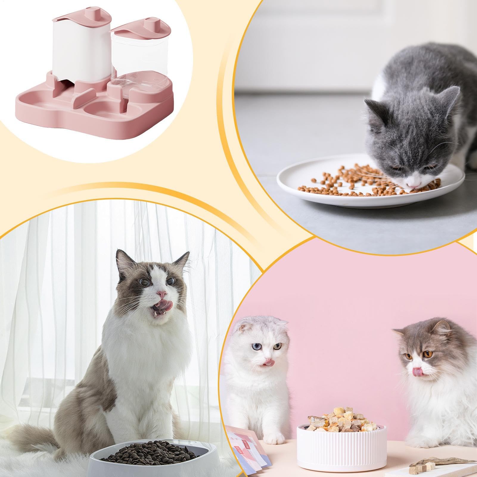 Distributeur d'eau et de Nourriture pour Chat - Bol Anti-Renversement,Distributeur Automatique de Nourriture et d'eau pour Chats - pour Nourrir Chat Chien Lapin et Autres Animaux de
