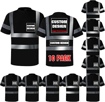 BeautyWill Custom Logo High Visibility Safety Shirts ANSI Class 3 Standard Personalized Reflective Shirts
