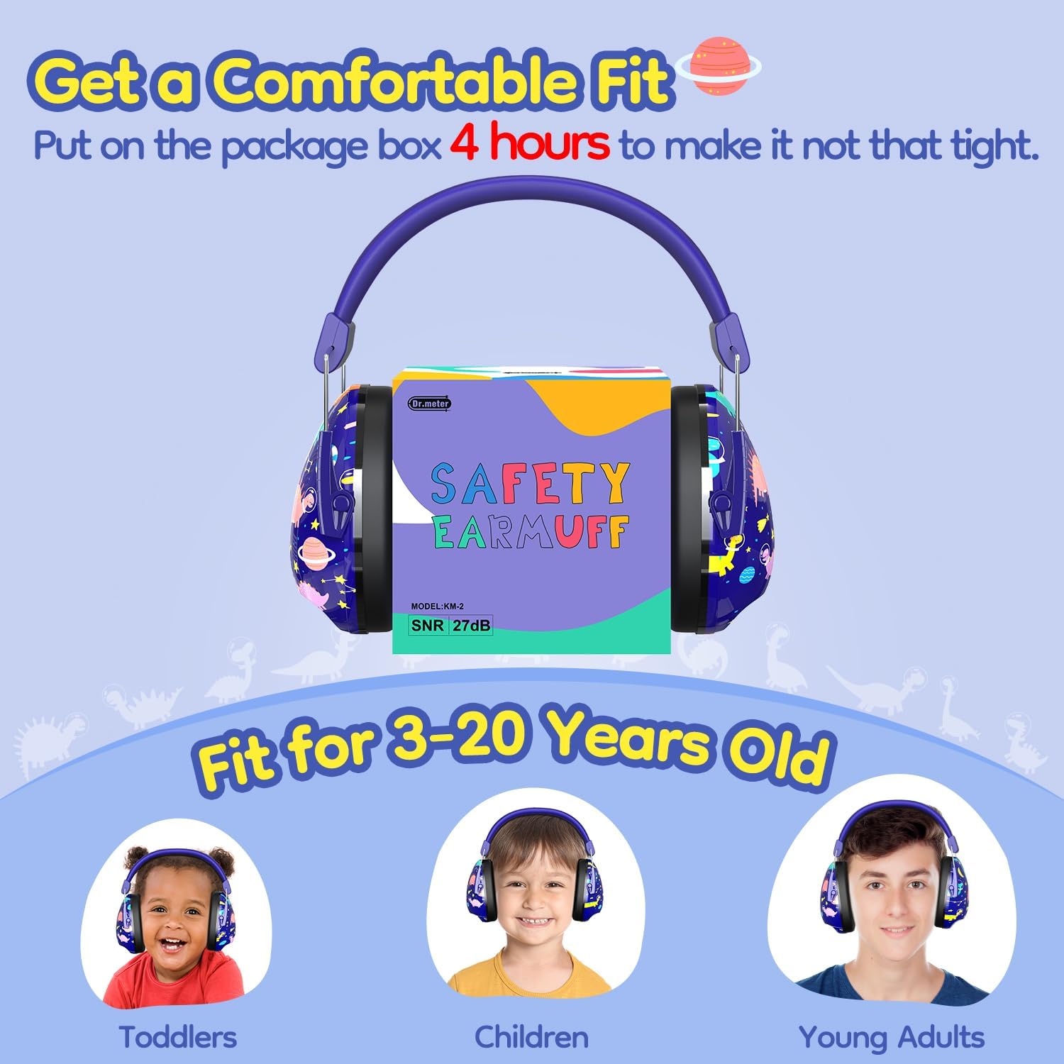 Noise Cancelling Ear Muffs, Pink +Blue Noise Cancelling Headphones for Kids with Adjustable Head Band, Hearing Protection Earmuffs for Monster Jam, Football Game, Concerts, Air Show