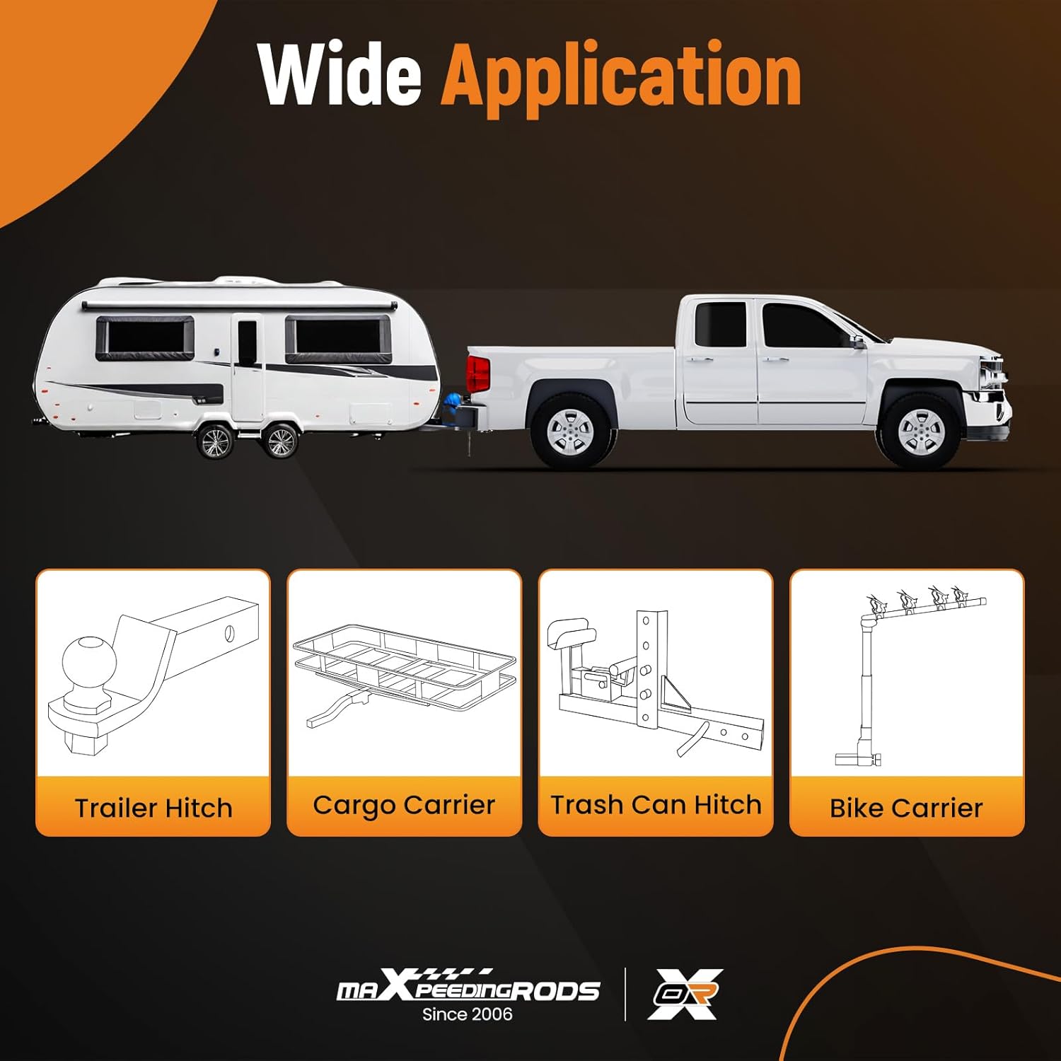 maXpeedingrods Class 3 Trailer Hitch, 2 Inch Receiver, Tow Hitch Receiver for Kawasaki Teryx KRX 1000 2020-2023, for Teryx KRX 4 1000 2023-2024