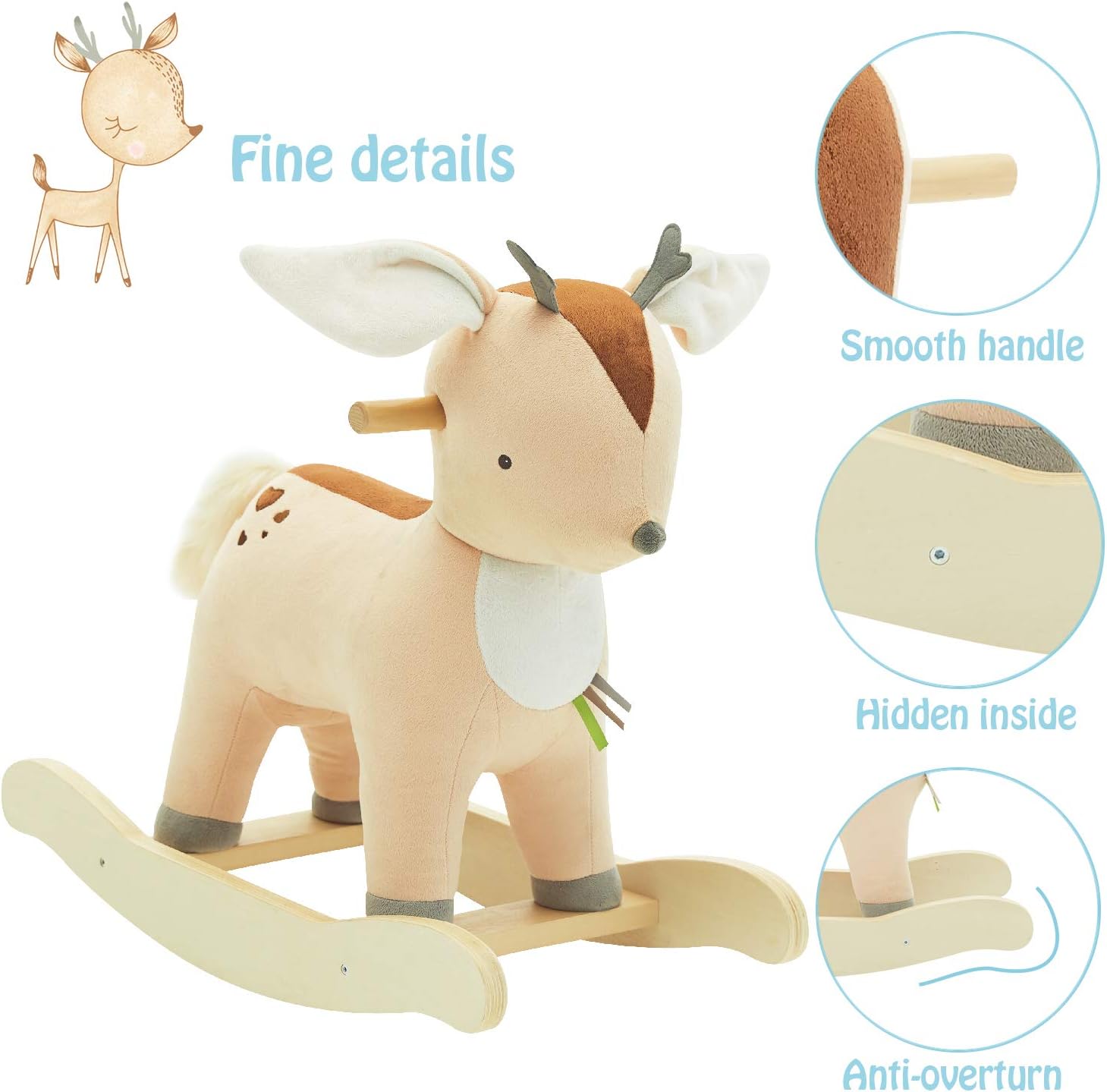 Nouveau Labebe Bascule Enfant Cerf Faon A Bascule Pour Enfant De 1 3 Ans Animal A Bascule Jouet A Bascule Bebe Animal A Bascule Bebe Amazon Fr Bebe Et Puericulture