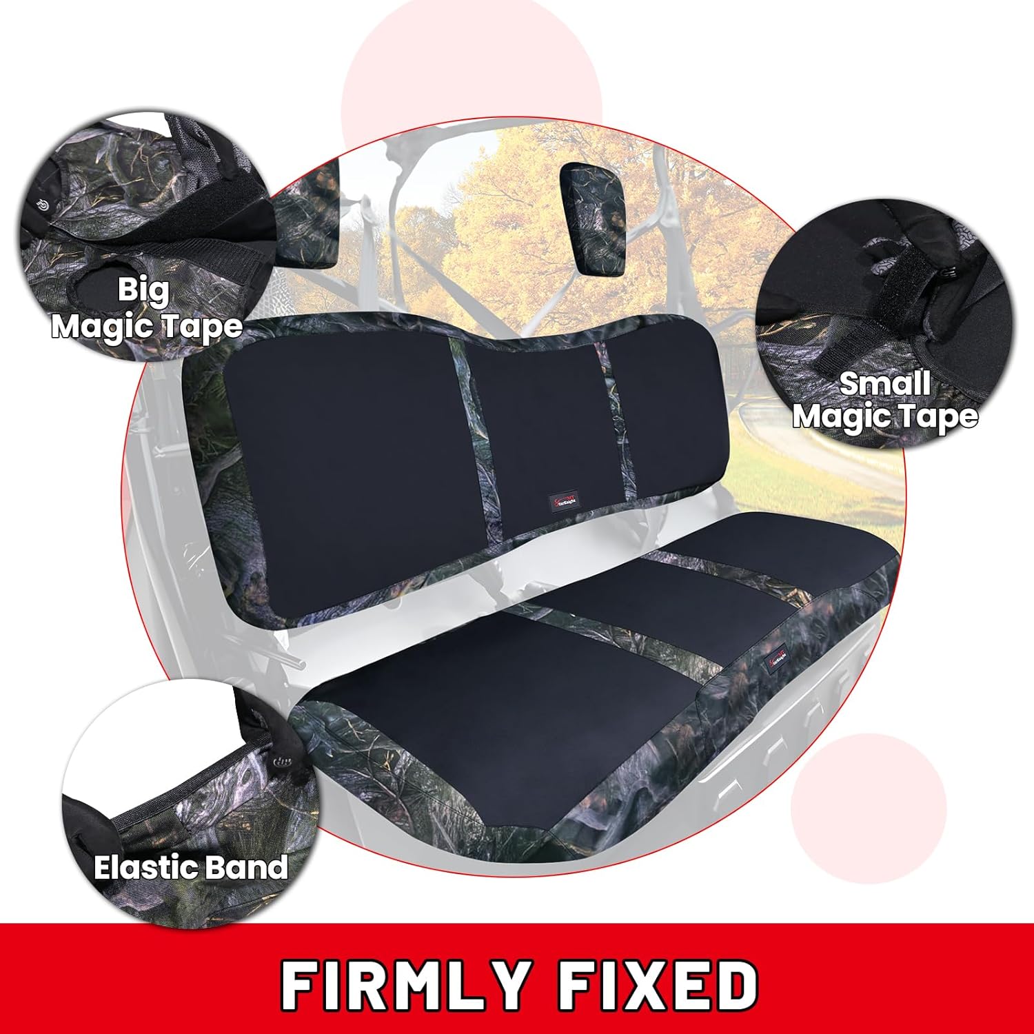 StarknightMT Pioneer 1000 Seat Cover Upgraded Neoprene Compatible with 2016-2025 Pioneer 1000 1000-5(Front Seat),1000-6(Front and Rear Seat),Water-Repellent Bench Seat Cover