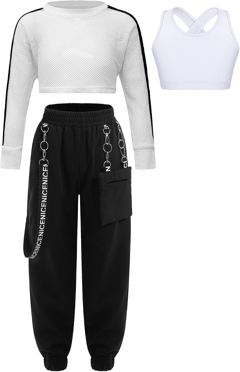 Hansber Hip Hop Sweatpants for Kids Loose Fit Dance Pants for Training Workout Breathable Activewear