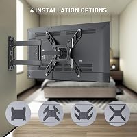 Perlegear TV Fali Tartó - Dönthető és Forgatható Konzol 23-55 Colos Lapos és Ívelt TV-hez, 45 kg Teherbírás, VESA 400x400 mm 2