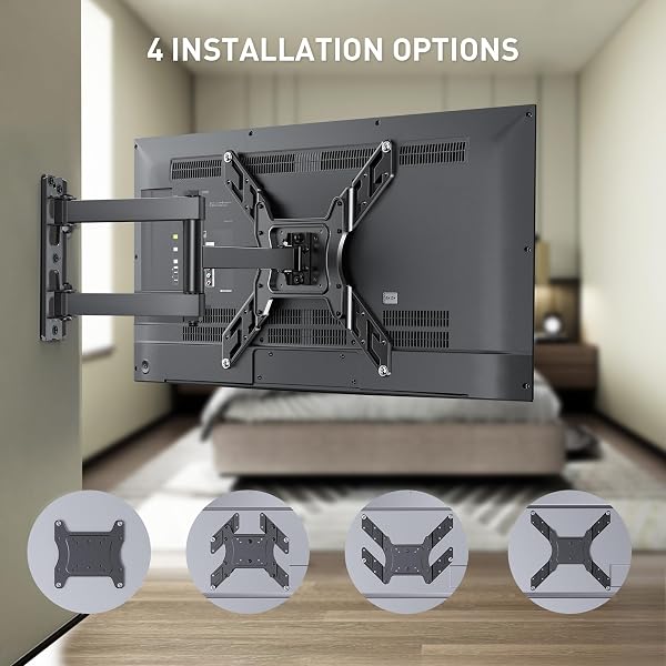 Perlegear Supporto da Parete per TV da 26 a 60 Pollici, Staffa TV con Braccio Girevole ed Estendibile, Max VESA 400x400, Supporto Ultra Resistente 45 kg - PGMFK6 - 2