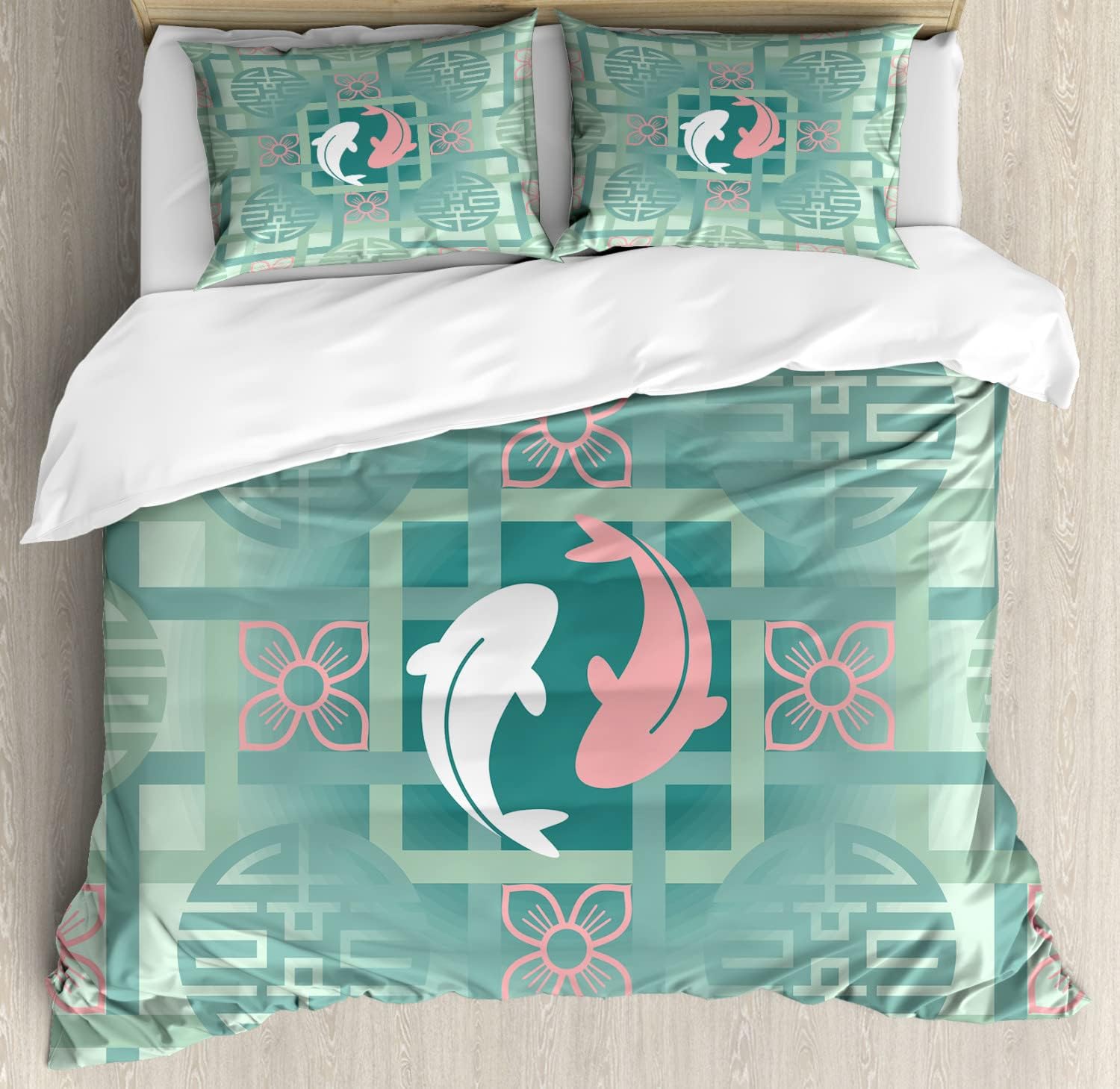 Ambesonne Poppy Flower Duvet Cover Set, Watercolors Vibrant Poppies Graphic Peace and Death Sedative Plant Print, Decorative 3 Piece Bedding Set with 2 Pillow Shams, Queen Size, Red White