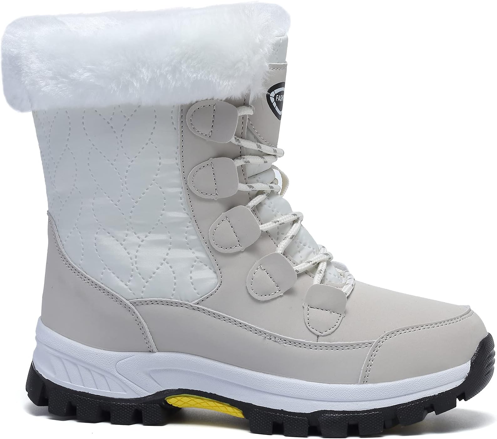 Womens Snow Boots Warm Fur Lined Winter Boots Anti Slip Ankle Boots Mid Calf Snowboots Waterproof and Cold-Resistant Outdoor Walking Shoes for Women Ladies Girls