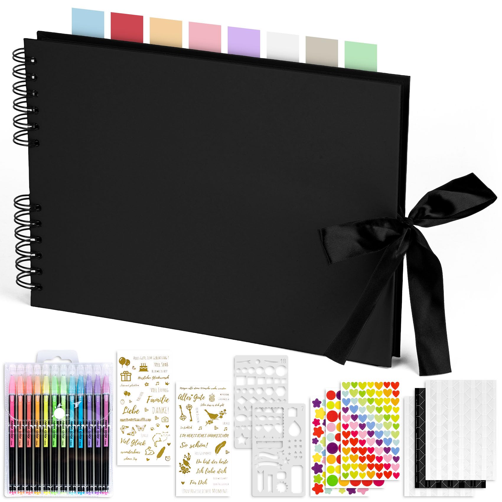 KASZOO Fotoalbum zum Selbstgestalten, DIY 80 Schwarze Seiten, Kann als Abschluss Geschenk, Geburtstagsgeschenk, Hochzeitstagsgeschenk