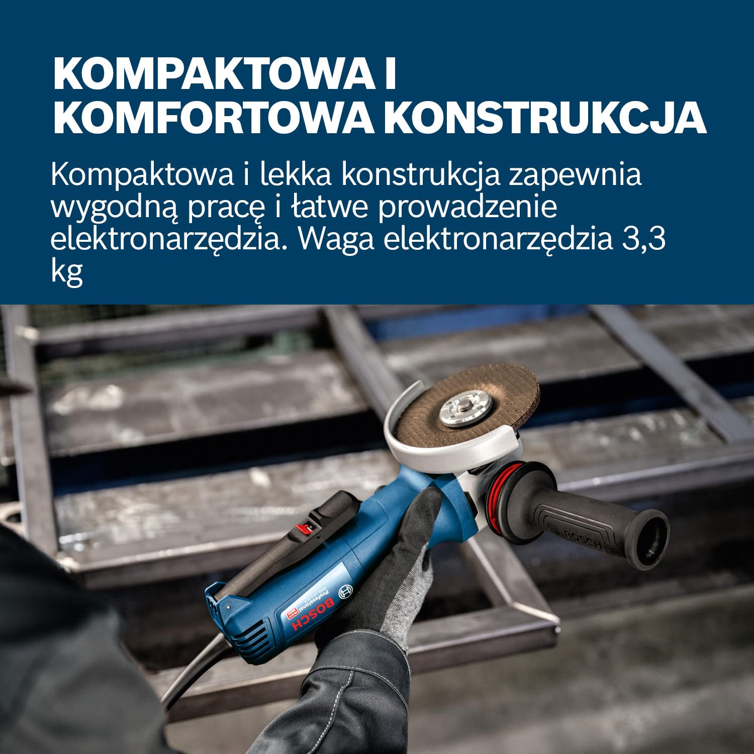 Bosch Professional: sieciowa szlifierka kątowa GWS 12-125 P (Ø tarczy: 125 mm, moc 1 200 W, rękojeść dodatkowa z systemem Vibration Control, pokrywa ochronna, klucz widełkowy)