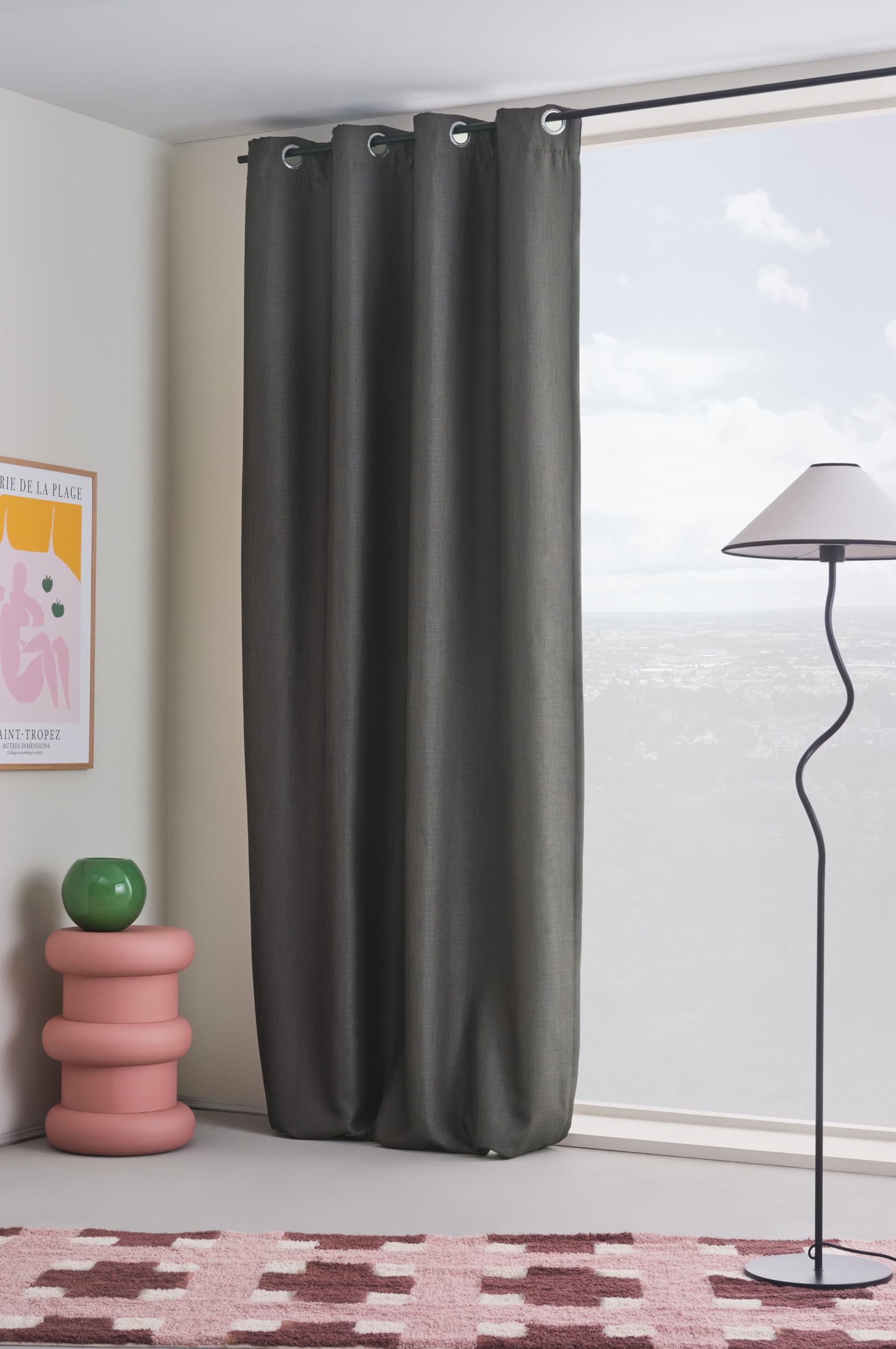 Rideau occultant bleu gris JOTEX Shadow pour dormir dans le noir complet sans volet