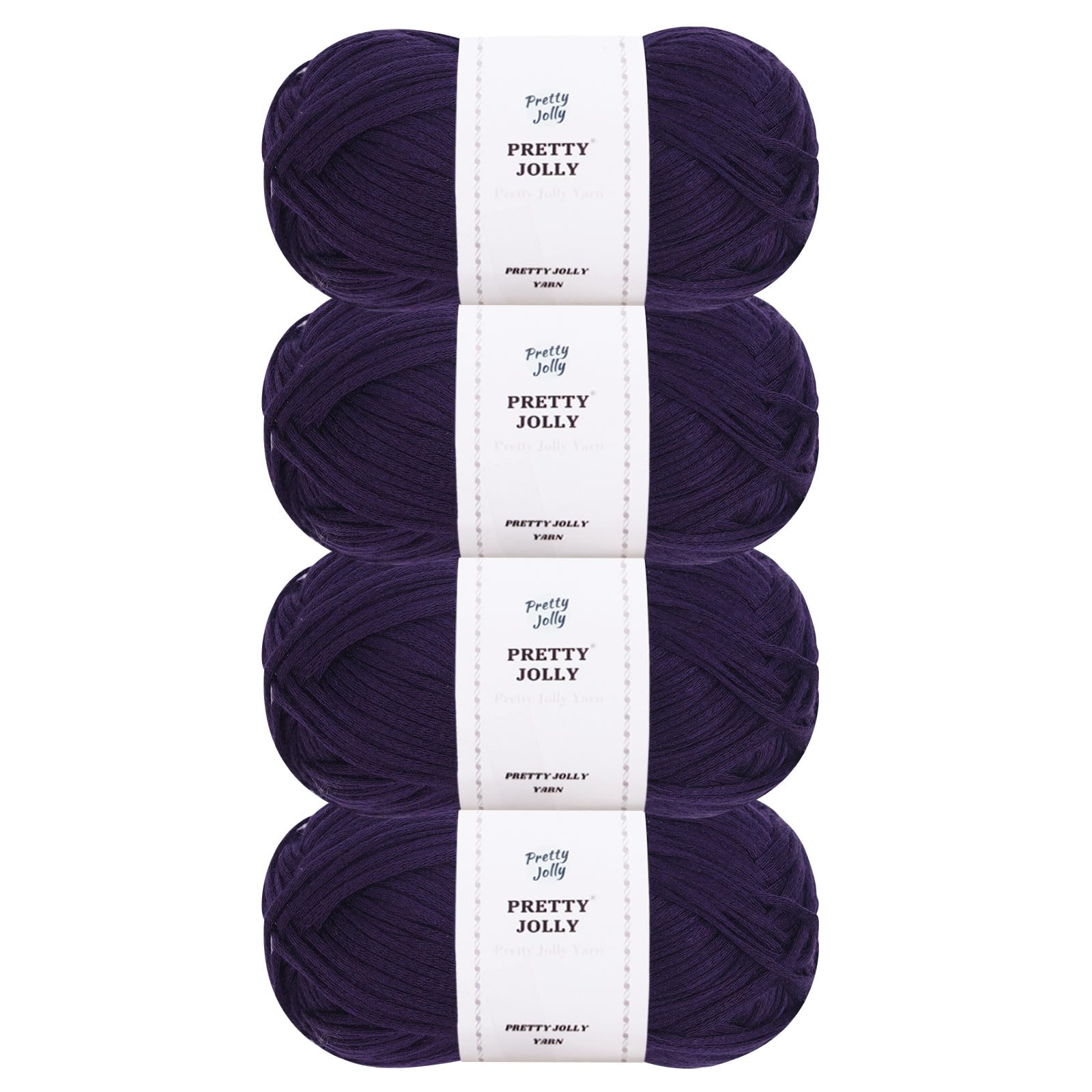 Pretty Jolly 4 Skeins Soft Tube Yarn, 100% Acrylic, Easy Crochet & Knitting, Beginner Friendly, DIY Craft Yarn (Dark Purple)