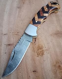 Best.Buy.Damascus1 Damascus Knife Olive wood & Rose Wood Damascus pocket knife Camping Hunting Folding knives Premium Quality Knife set