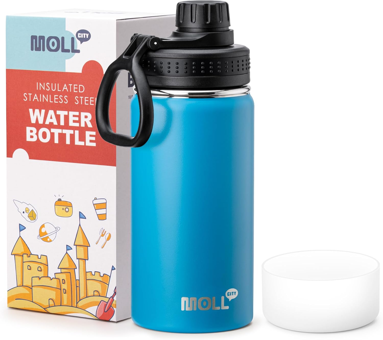 2 PACK 18 OZ Water Bottle For Kids, Stainless Steel Double Insulated Sports Water