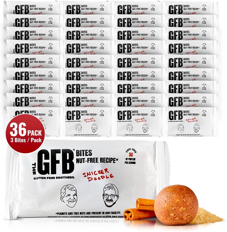 The GFB Snickerdoodle Cookie Protein Bites - Allergen Friendly & Nut Free - Gluten Free, Plant Based, Non GMO, Sustainably Made – Ridiculously Tasty, Healthy, Protein Energy Balls, 0.8 Oz (36 Count)