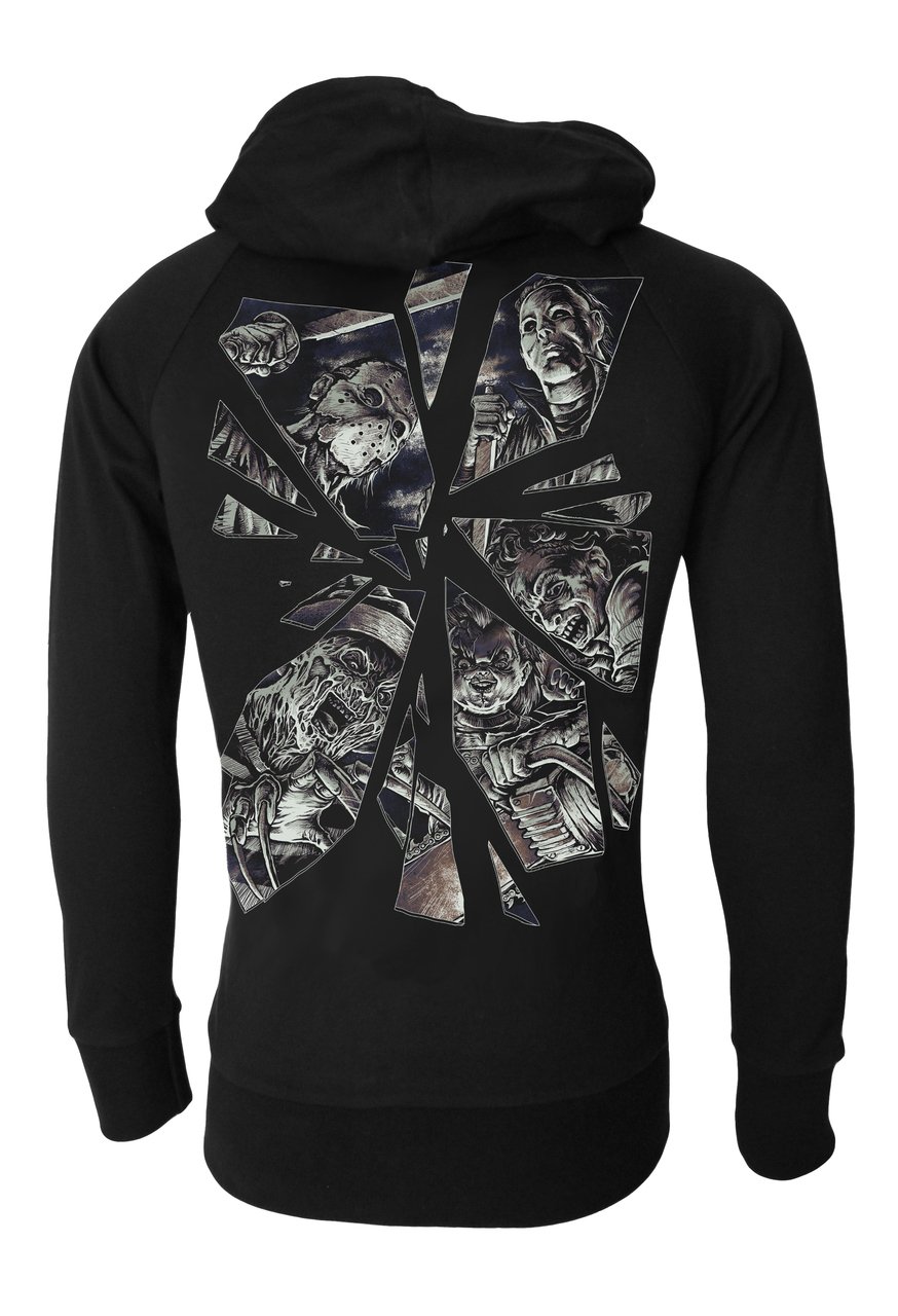 Horror Mirror Genuine Darkside Fleece Zip Up Sweater Hoodie Horror Movie Hooded Top Large Black