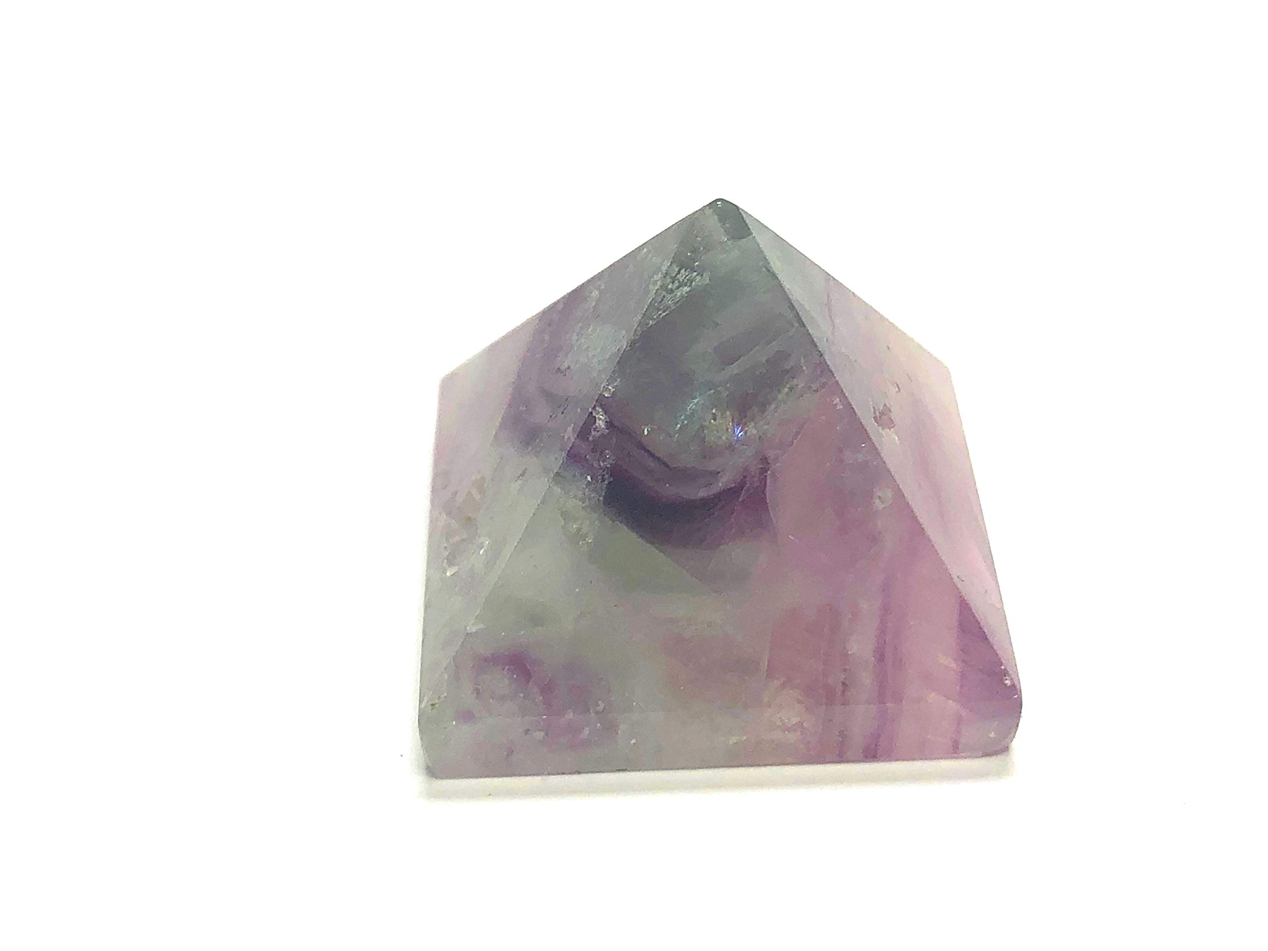 ZentronCrystal Collection Fluorite Pyramid - Large 1.5" Piece in Velvet Bag