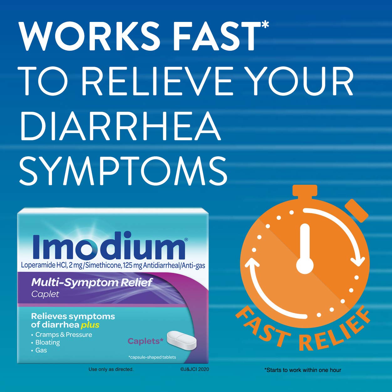 Buy Imodium MultiSymptom Caplets for Diarrhea Relief with Gas