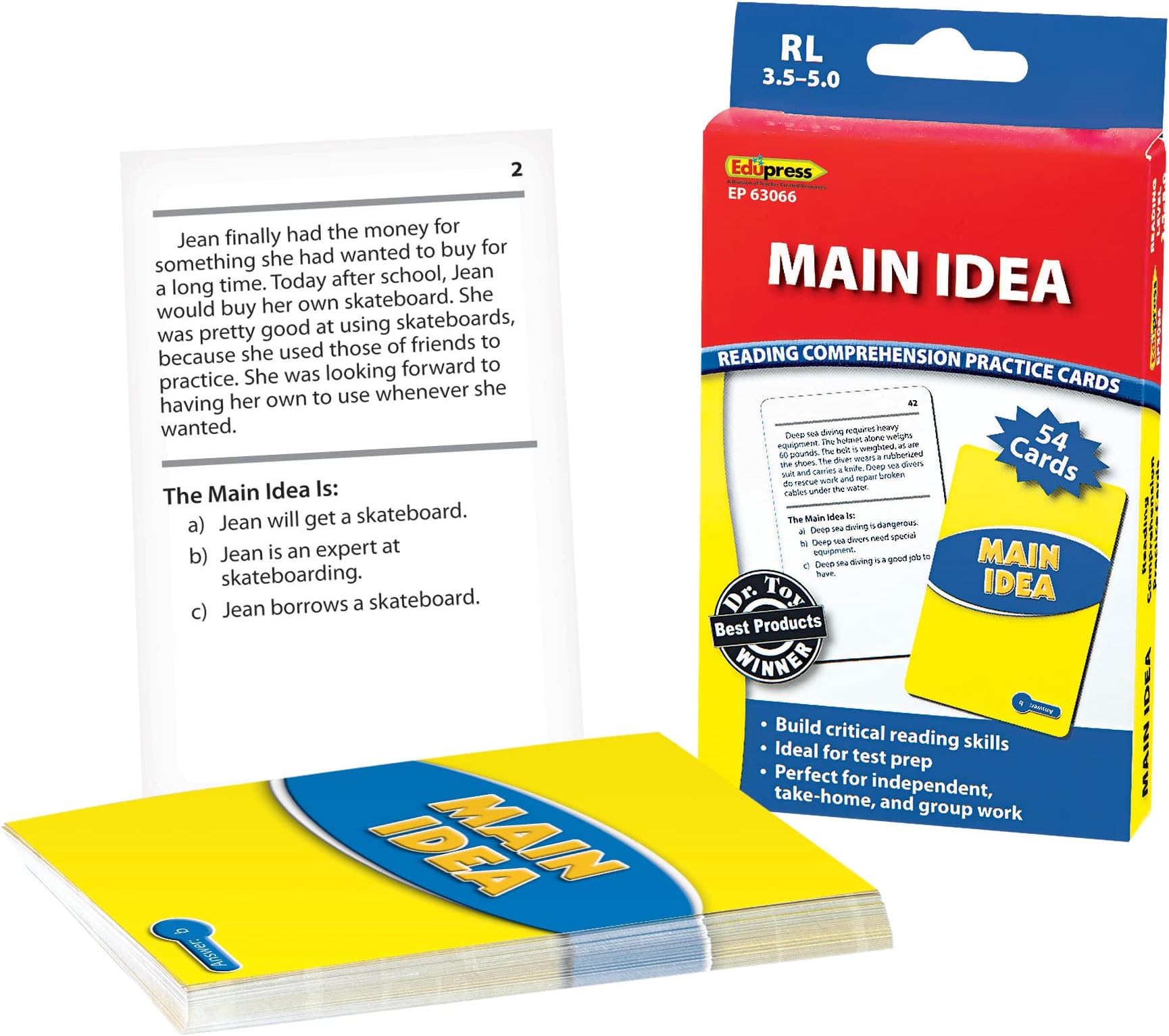 EP63066 Main Idea Practice Cards Blue Level Medium