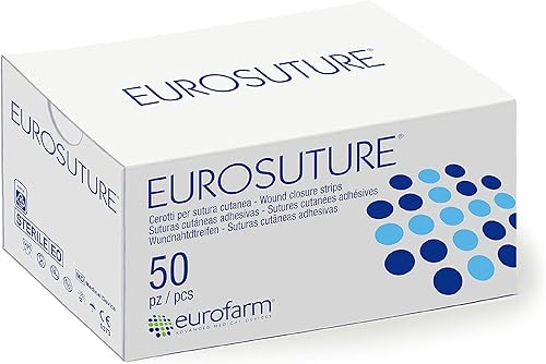 Miniatura 8 de EUROSUTURE - Cierre de piel 14 x 1 12 pulgadas, tiras de sutura estériles, adherencia dinámica y seguridad superior para heridas, 50 bolsas de 6